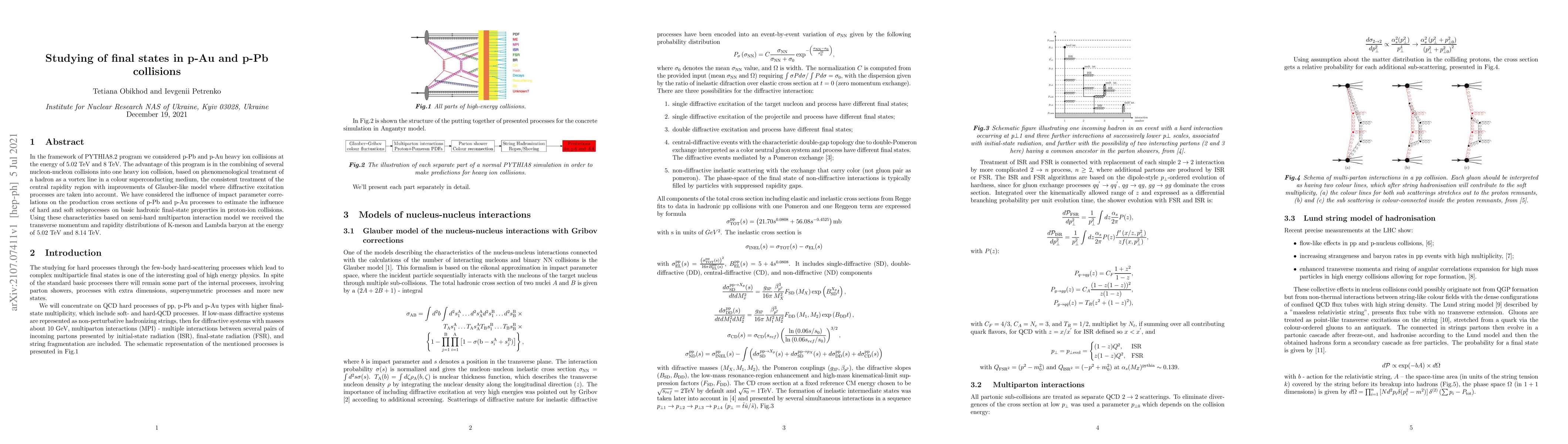 Thumbnail for Studying of final states in p-Au and p-Pb collisions