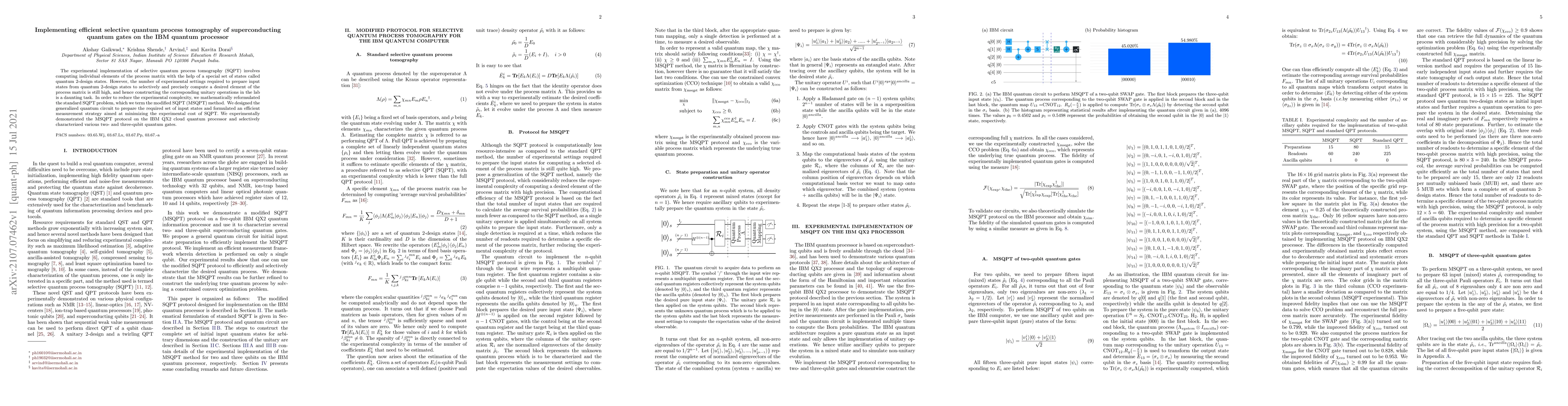 Thumbnail for Implementing efficient selective quantum process tomography of
  superconducting quantum gates on the IBM quantum processor