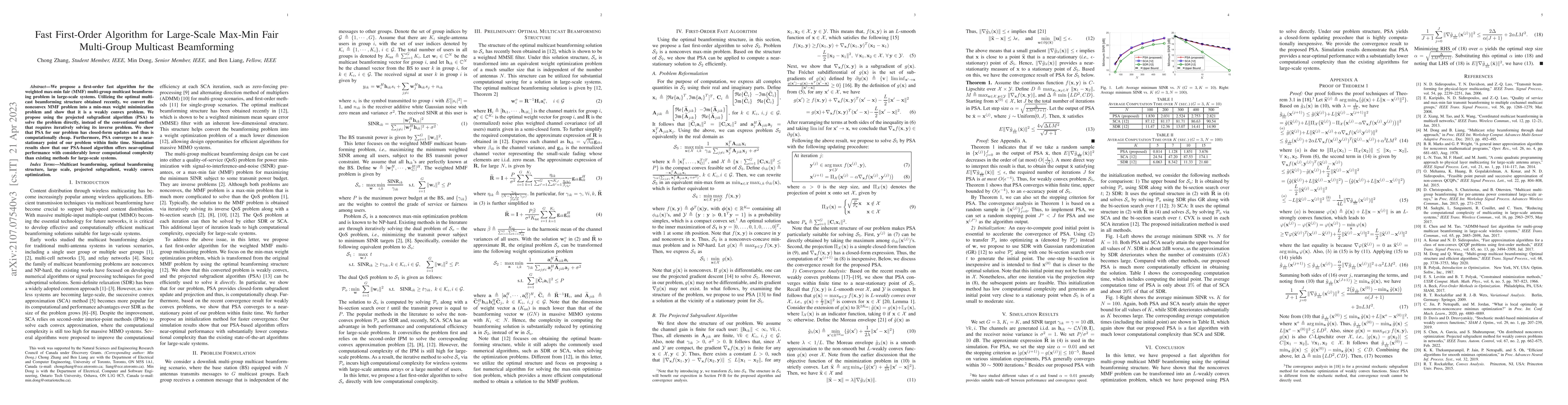Thumbnail for Fast First-Order Algorithm for Large-Scale Max-Min Fair Multi-Group
  Multicast Beamforming