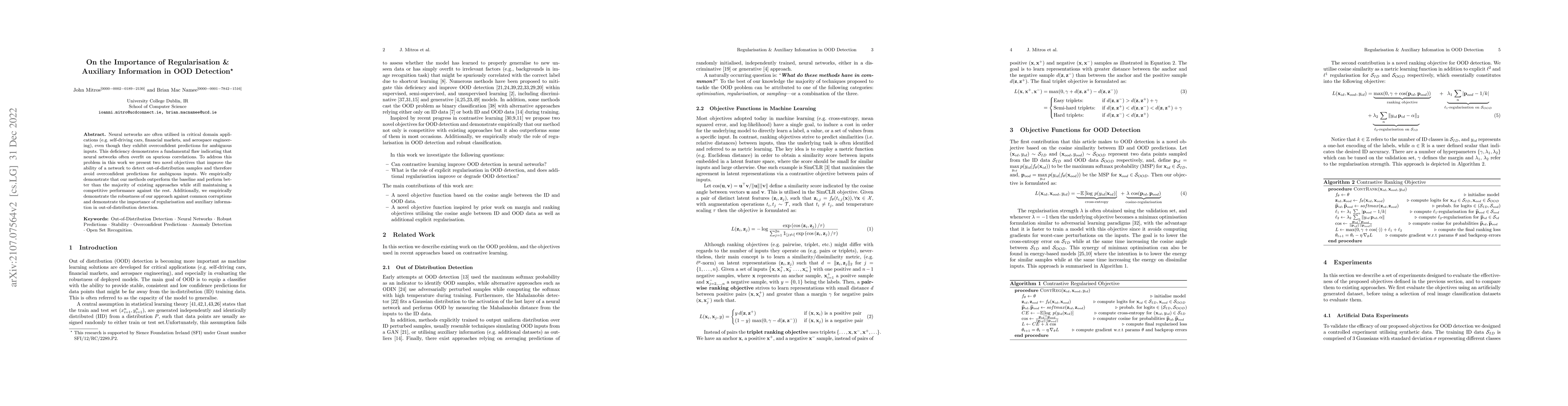Thumbnail for On the Importance of Regularisation & Auxiliary Information in OOD
  Detection