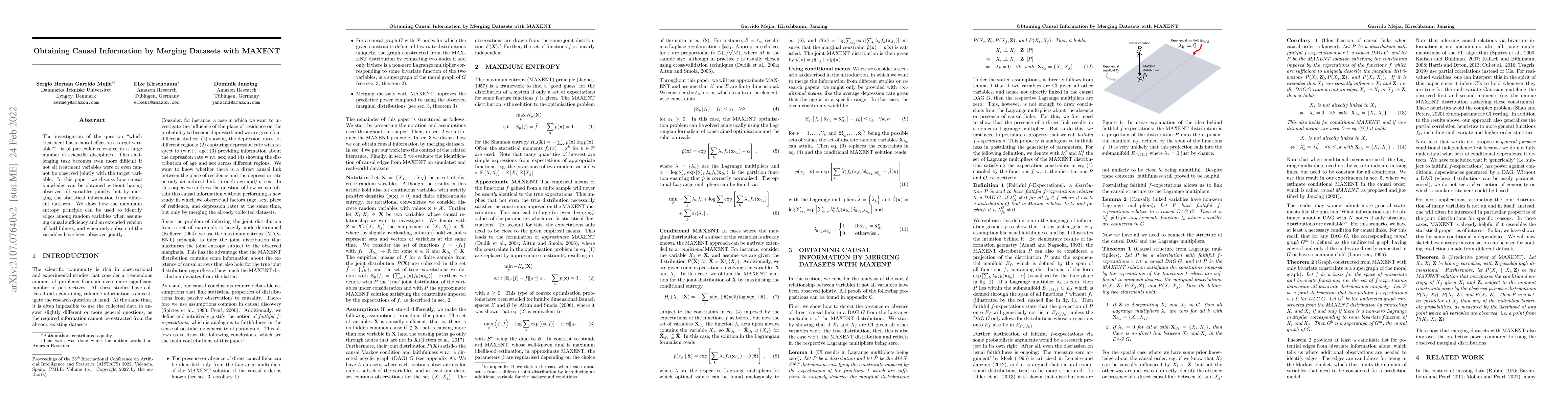 Thumbnail for Obtaining Causal Information by Merging Datasets with MAXENT