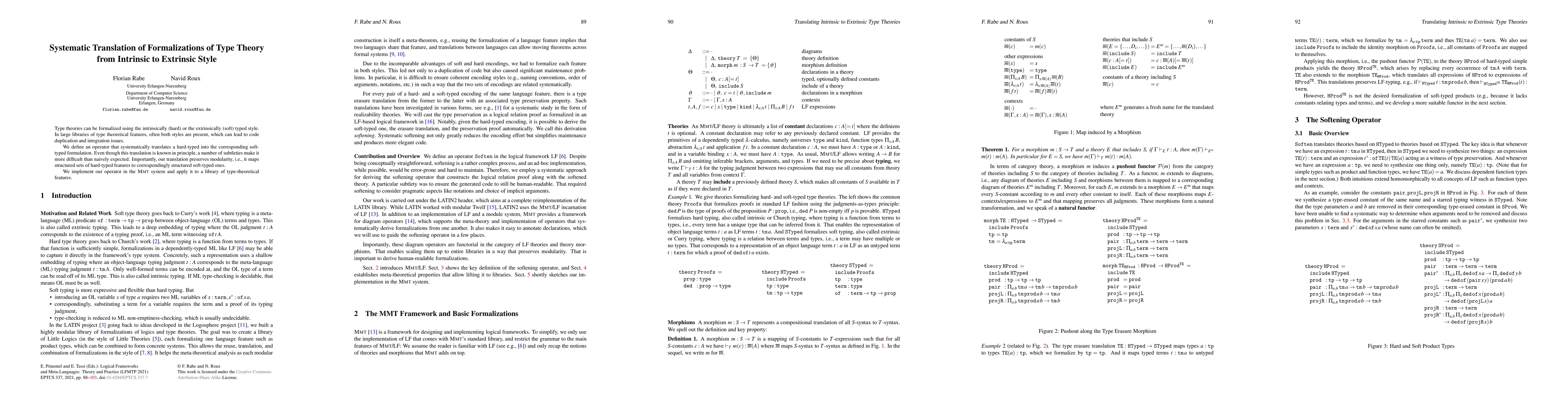 Thumbnail for Systematic Translation of Formalizations of Type Theory from Intrinsic
  to Extrinsic Style