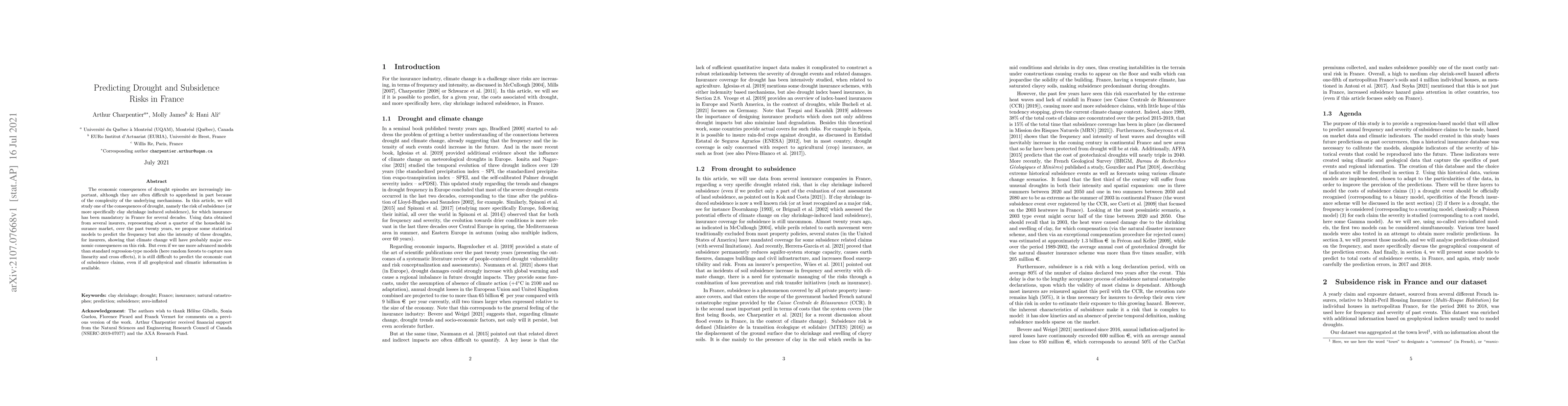 Thumbnail for Predicting Drought and Subsidence Risks in France