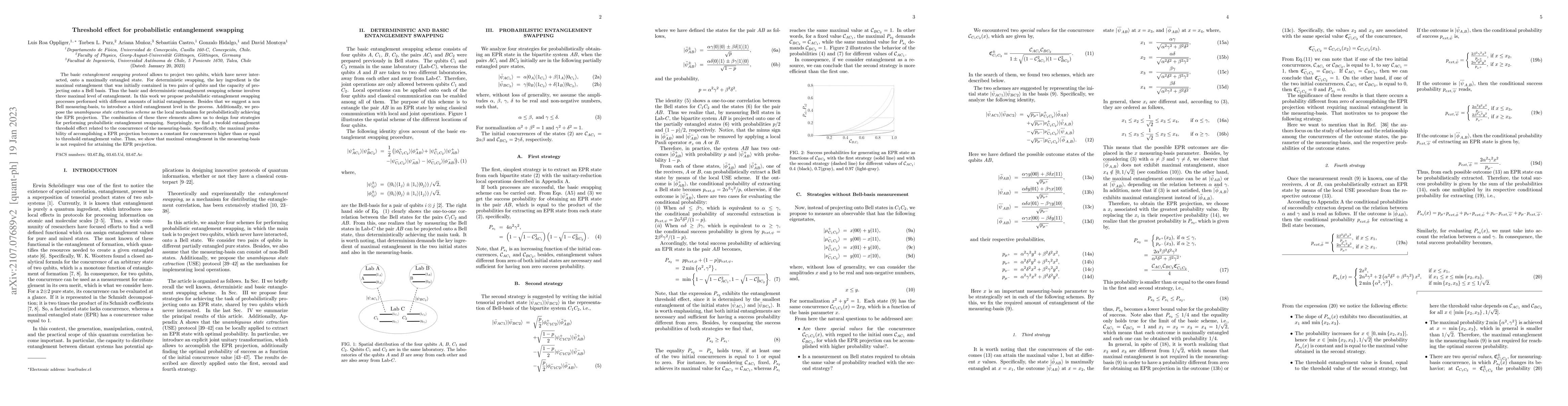 Thumbnail for Threshold effect for probabilistic entanglement swapping