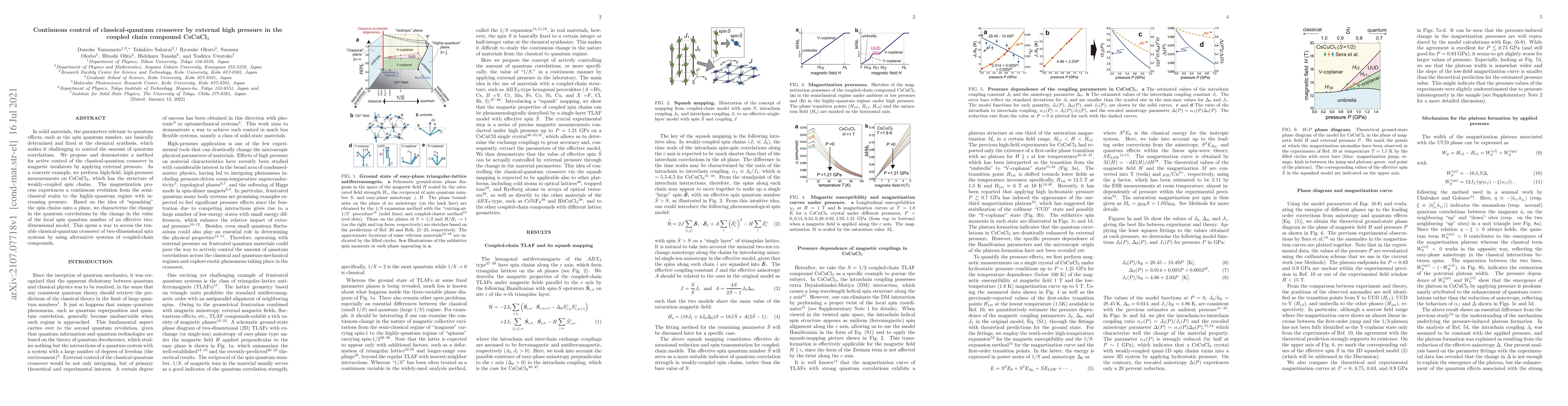 Thumbnail for Continuous control of classical-quantum crossover by external high
  pressure in the coupled chain compound CsCuCl$_3$