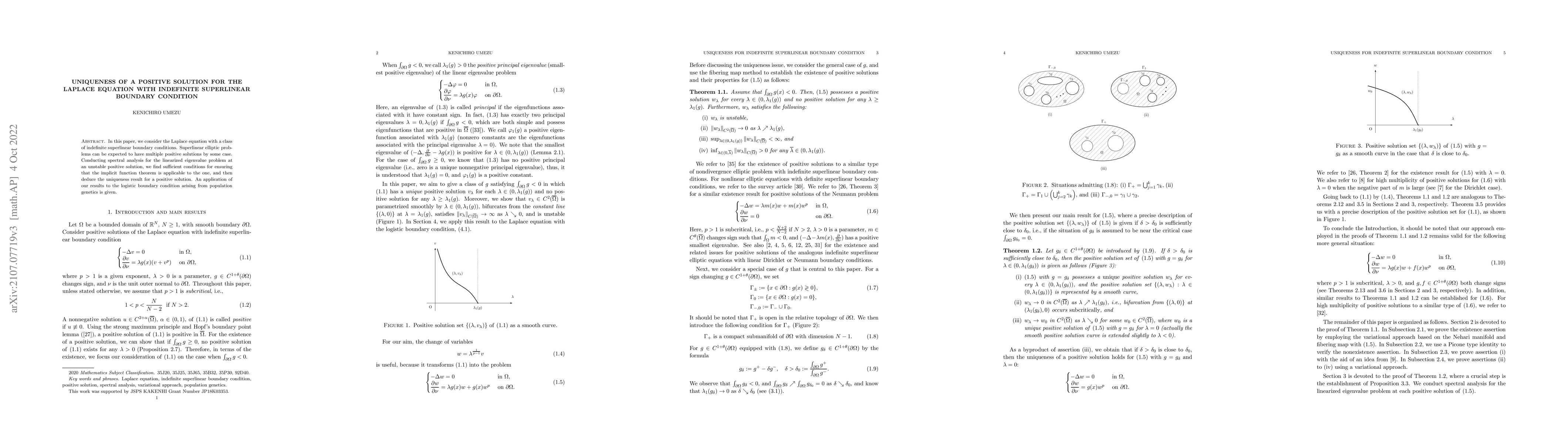 Thumbnail for Uniqueness of a positive solution for the Laplace equation with
  indefinite superlinear boundary condition