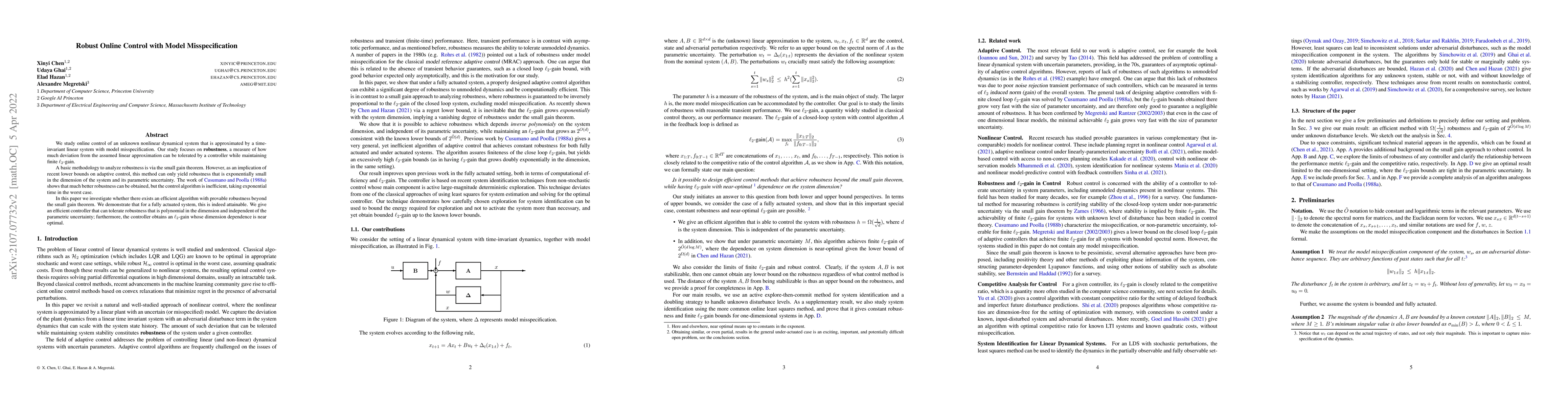 Thumbnail for Robust Online Control with Model Misspecification