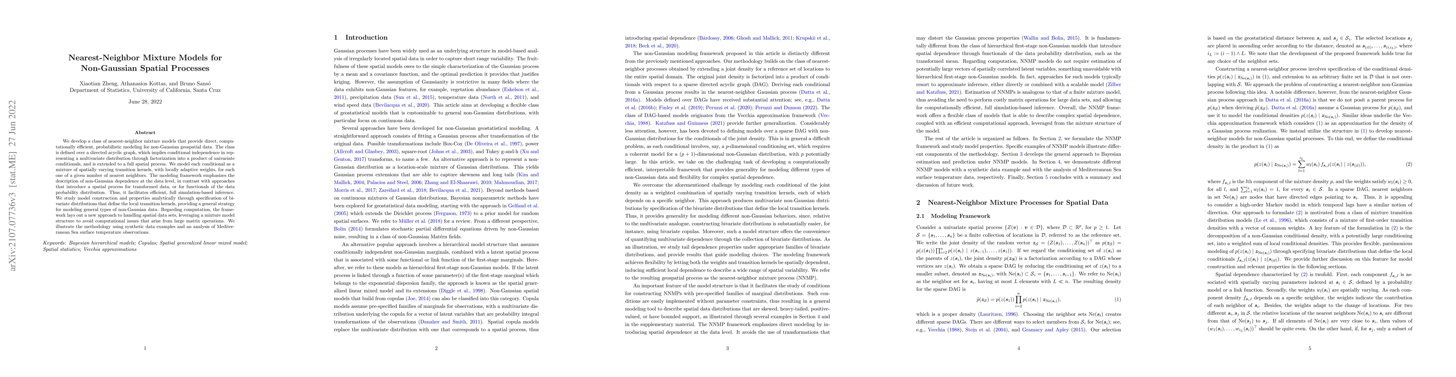 Thumbnail for Nearest-Neighbor Mixture Models for Non-Gaussian Spatial Processes