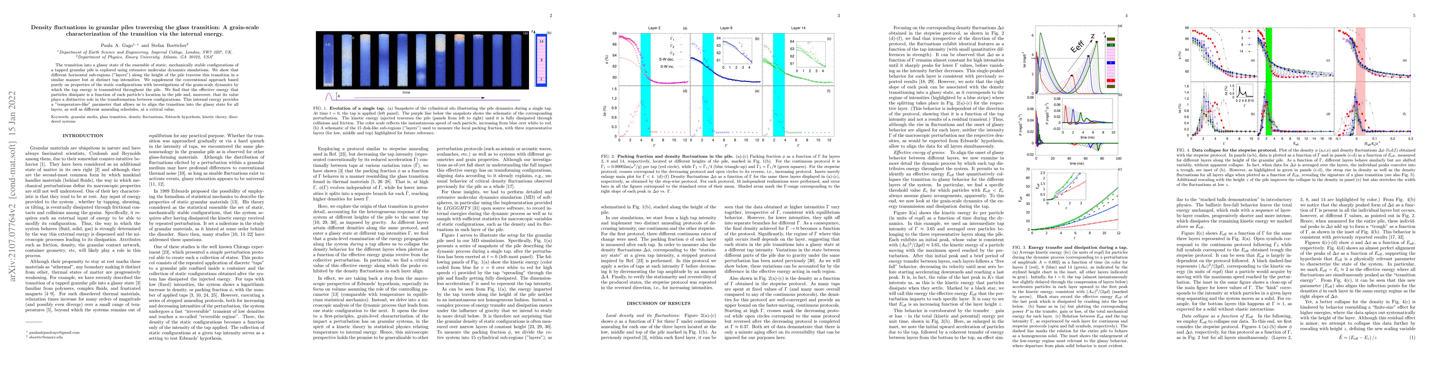 Thumbnail for Density Fluctuations in Granular Piles Traversing the Glass Transition:
  A Grain-Scale Characterization of the Transition via the Internal Energy