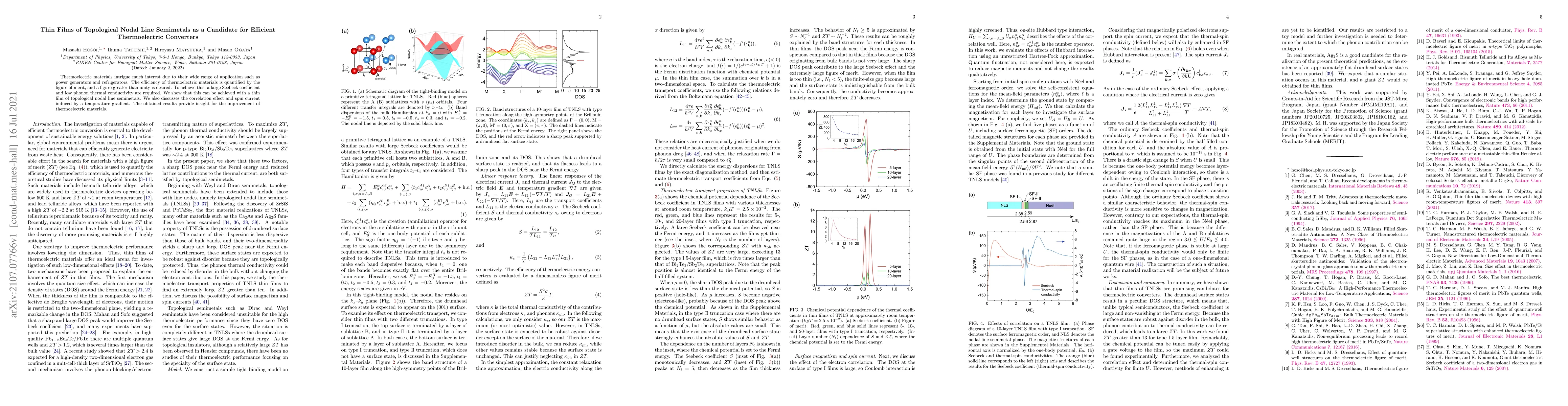 Thumbnail for Thin Films of Topological Nodal Line Semimetals as a Candidate for
  Efficient Thermoelectric Converters