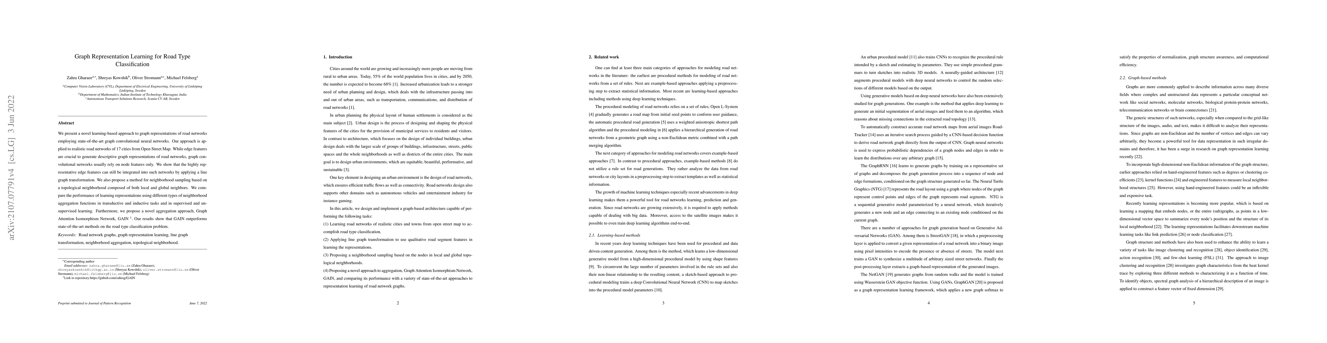 Thumbnail for Graph Representation Learning for Road Type Classification