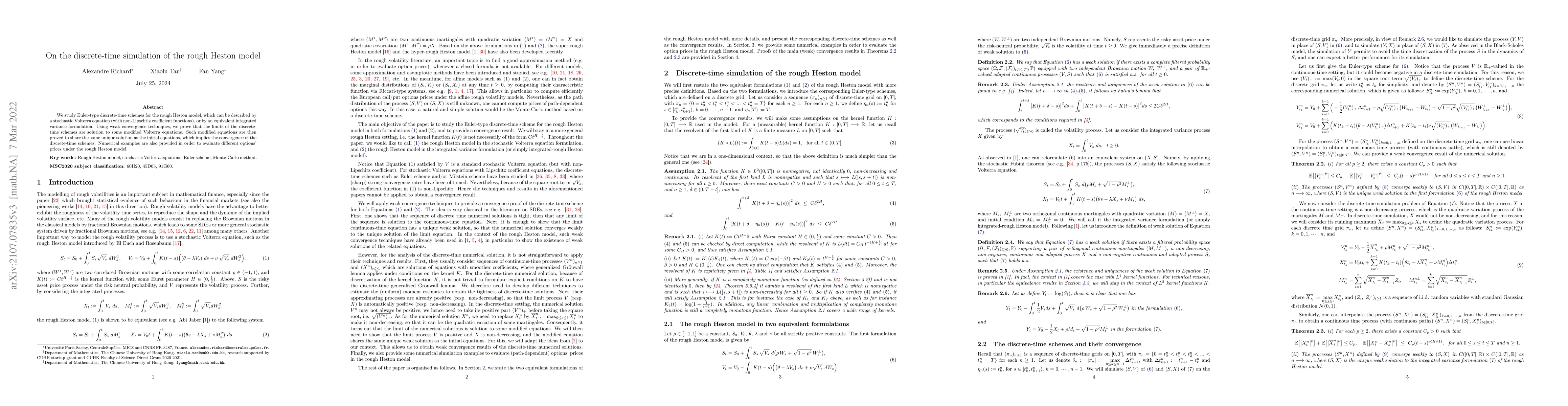 Thumbnail for On the discrete-time simulation of the rough Heston model