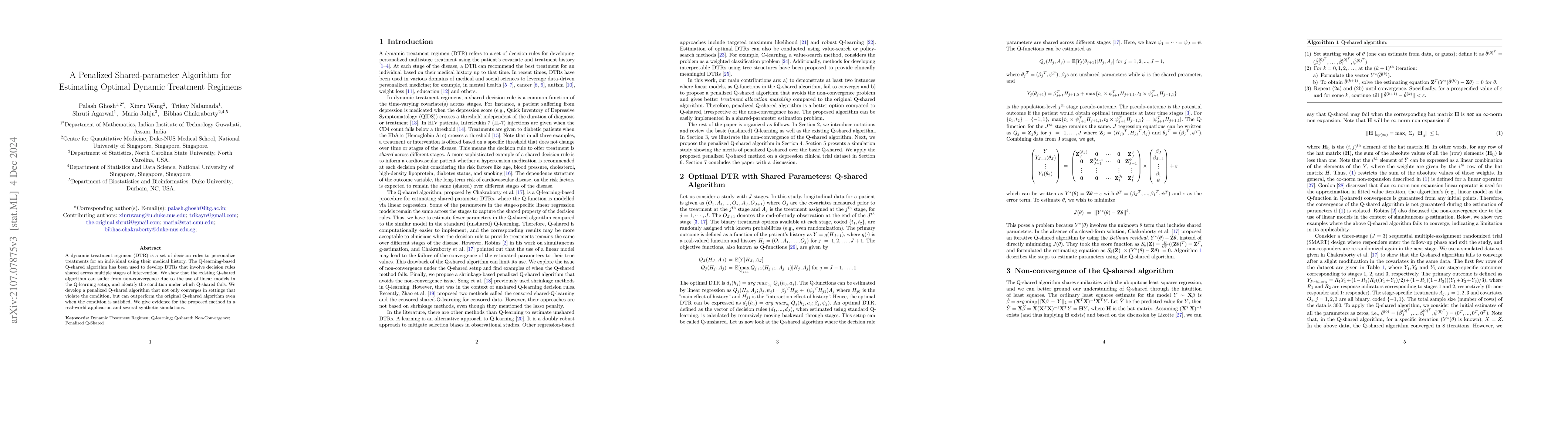 Thumbnail for A Penalized Shared-parameter Algorithm for Estimating Optimal Dynamic
  Treatment Regimens