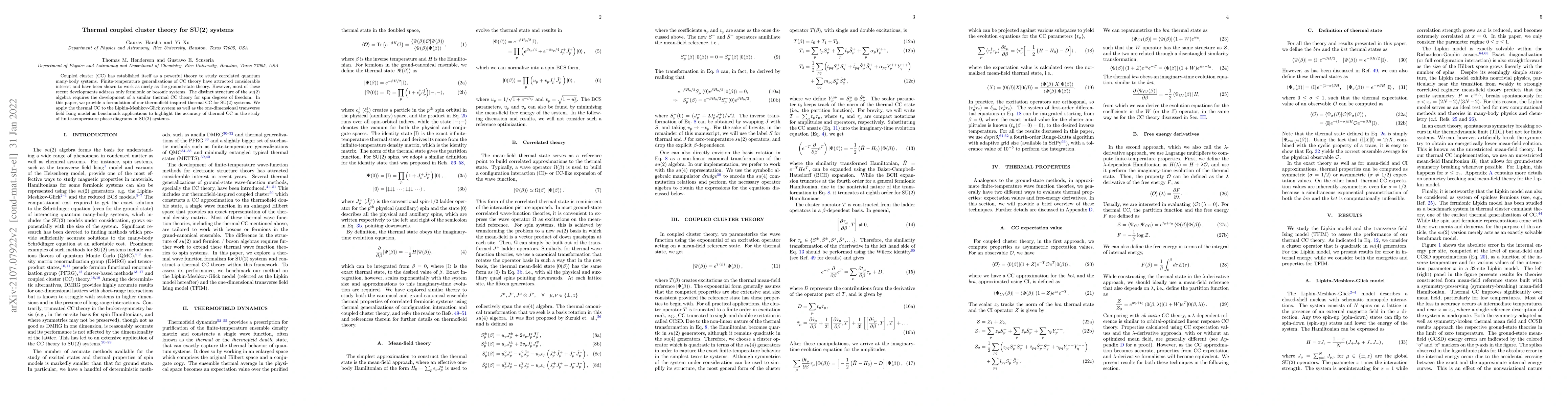 Thumbnail for Thermal coupled cluster theory for SU(2) systems