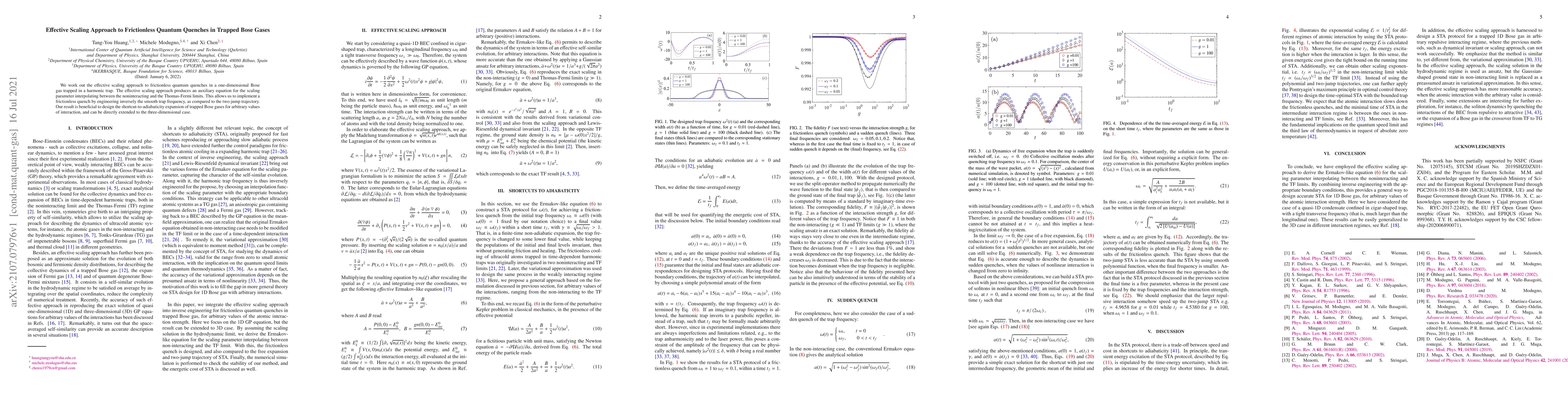 Thumbnail for Effective Scaling Approach to Frictionless Quantum Quenches in Trapped
  Bose Gases