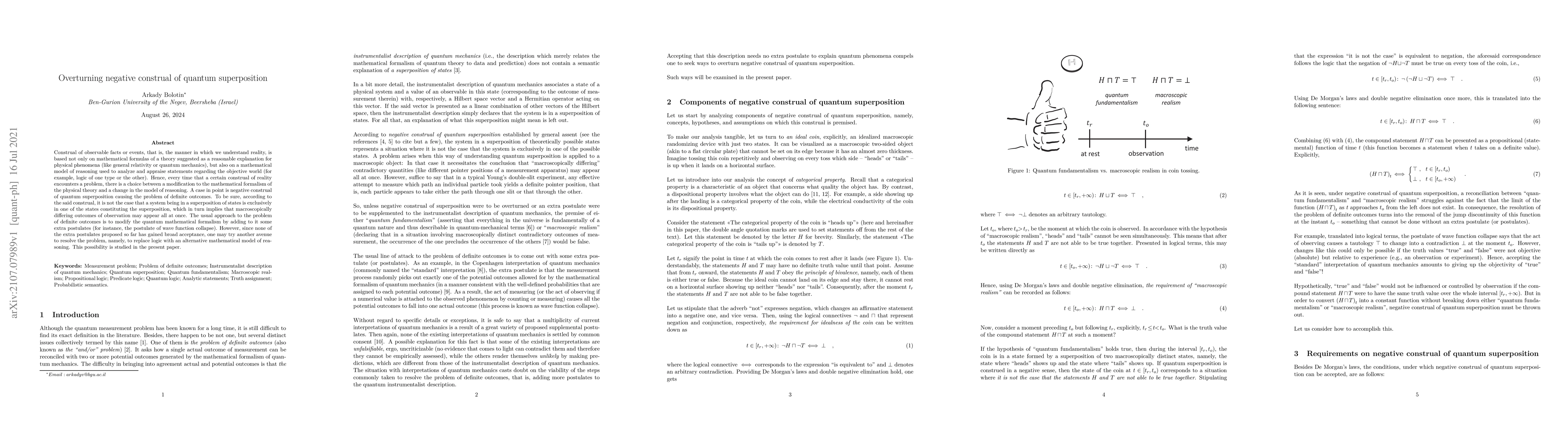 Thumbnail for Overturning negative construal of quantum superposition
