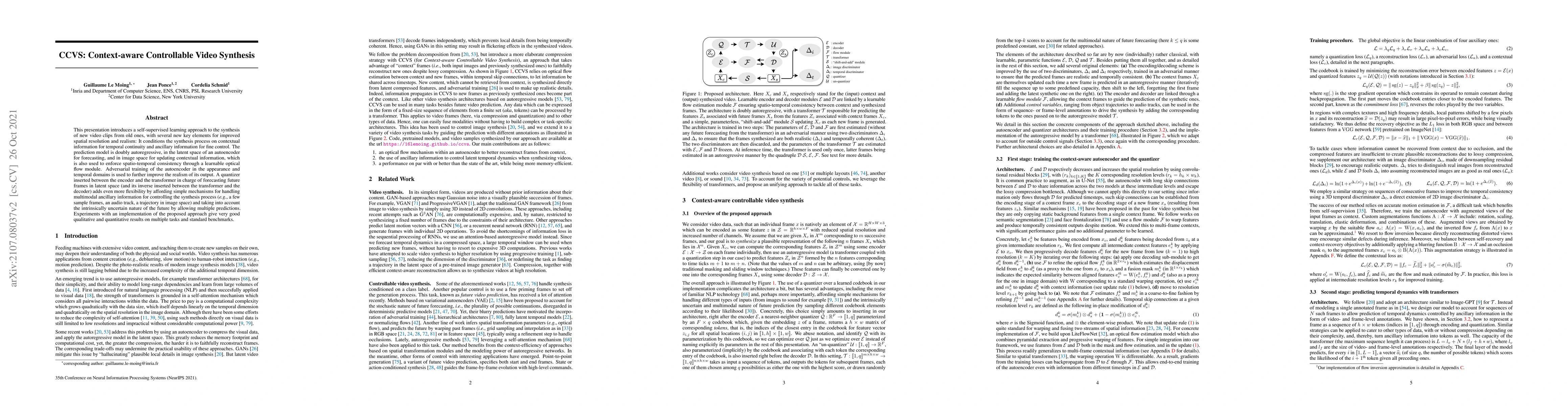 Thumbnail for CCVS: Context-aware Controllable Video Synthesis