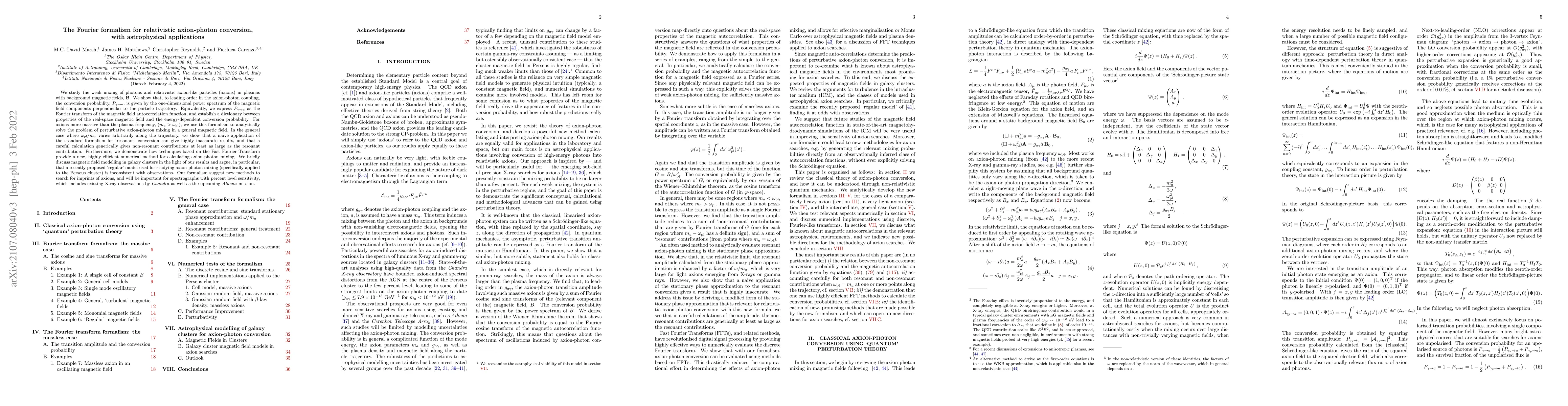 Thumbnail for The Fourier formalism for relativistic axion-photon conversion, with
  astrophysical applications