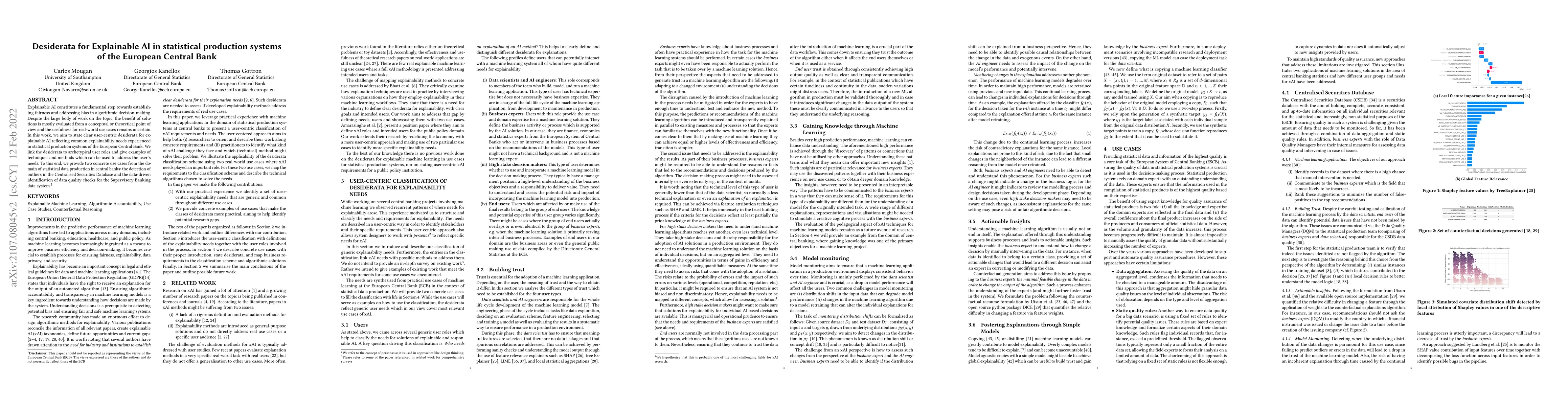 Thumbnail for Desiderata for Explainable AI in statistical production systems of the
  European Central Bank
