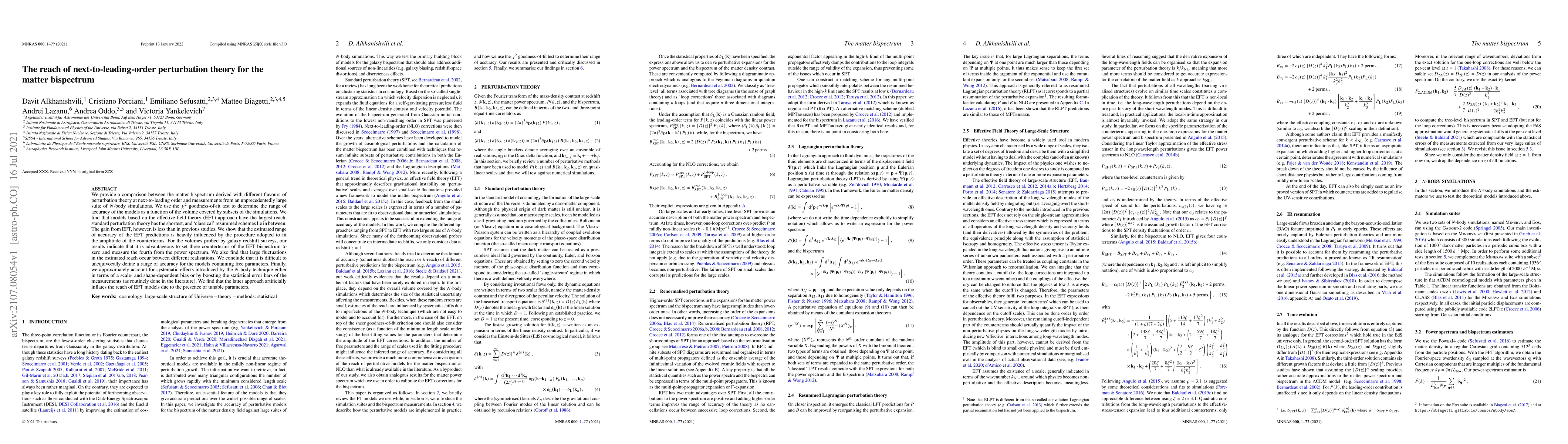 Thumbnail for The reach of next-to-leading-order perturbation theory for the matter
  bispectrum