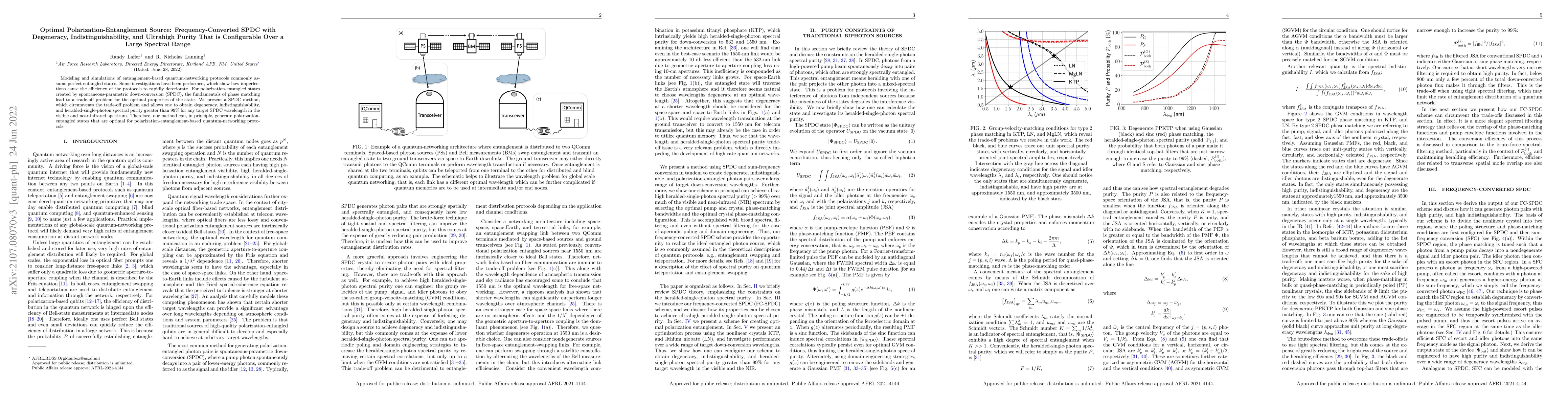 Thumbnail for An Optimal Polarization-Entanglement Source: Frequency-Converted SPDC
  with Degeneracy, Indistinguishability, and Ultra-High Purity Configurable
  Over a Large Spectral Range