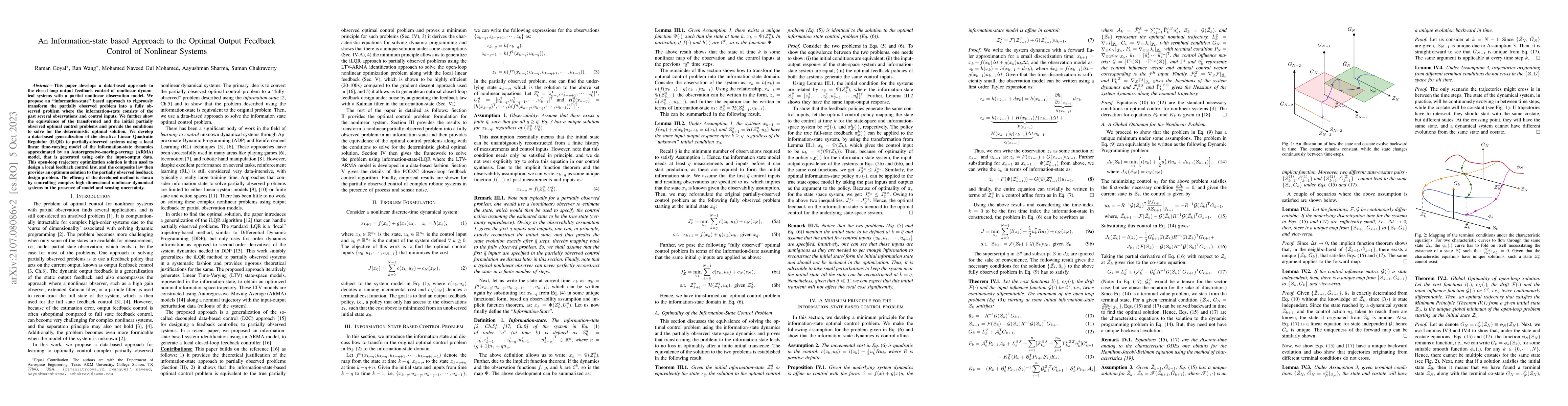 Thumbnail for An Information-state based Approach to the Optimal Output Feedback
  Control of Nonlinear Systems