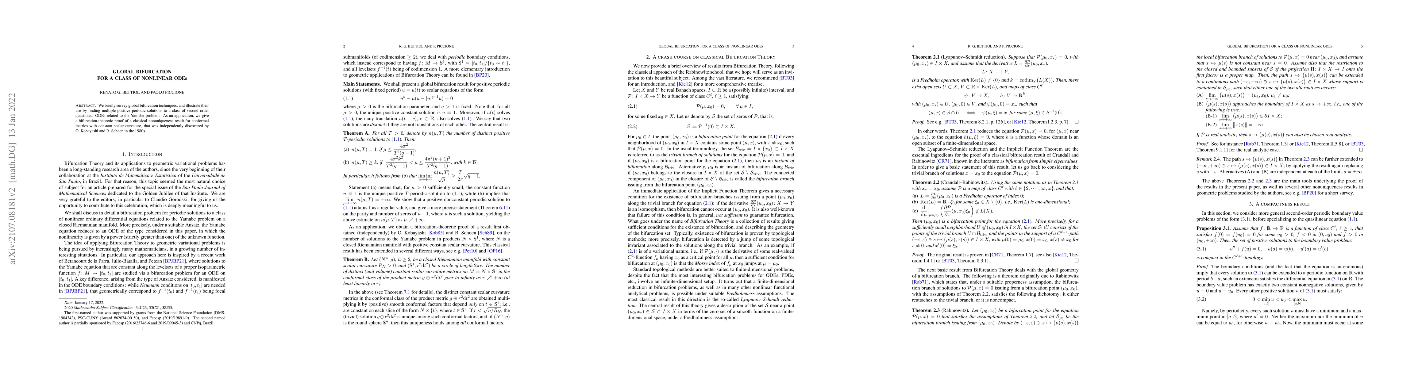 Thumbnail for Global bifurcation for a class of nonlinear ODEs