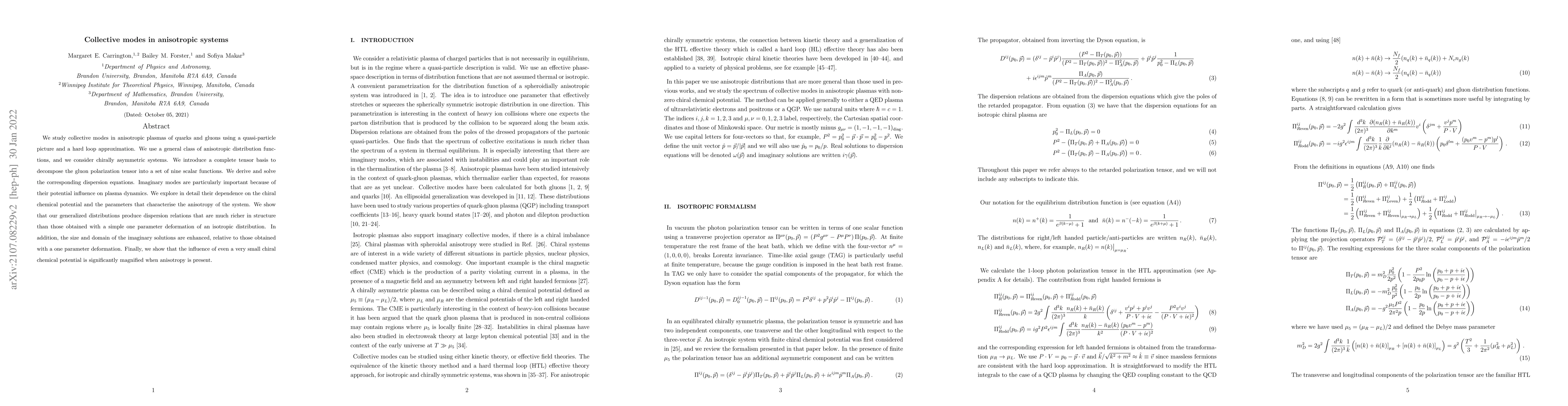 Thumbnail for Collective modes in anisotropic plasmas