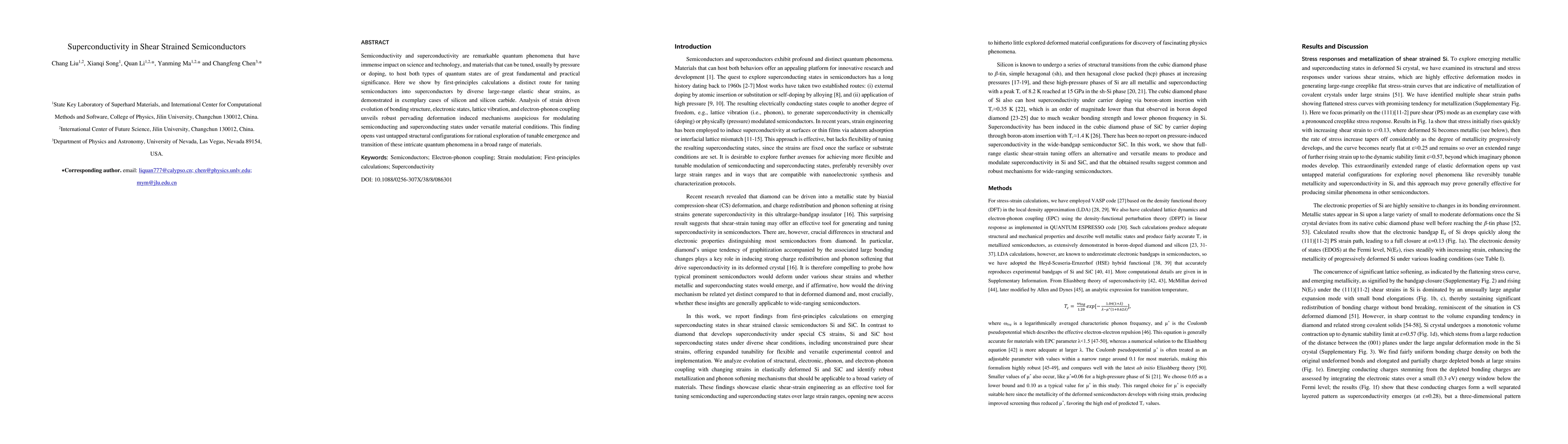 Thumbnail for Superconductivity in Shear Strained Semiconductors