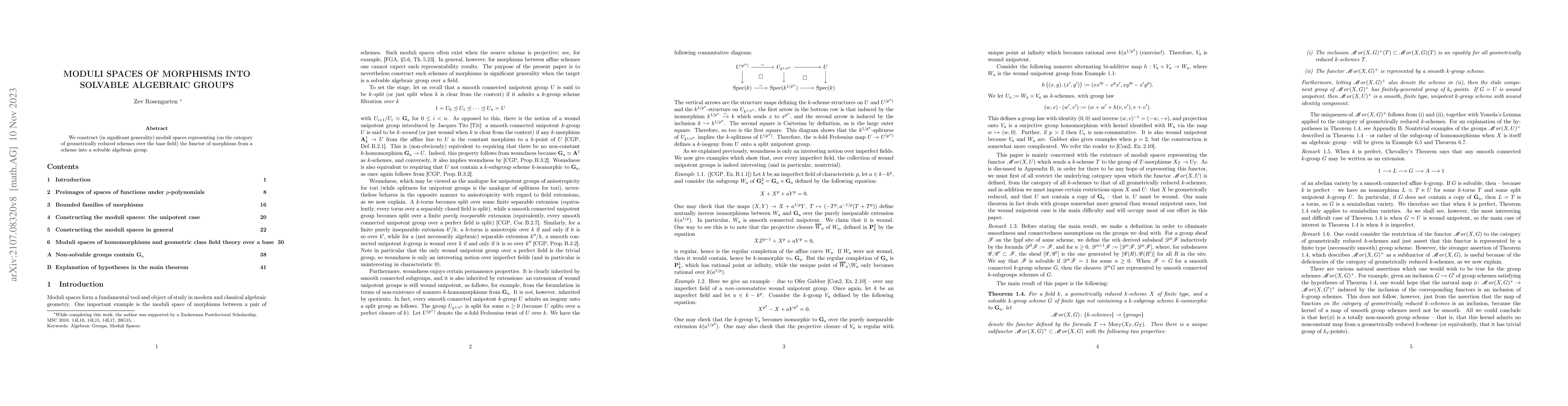 Thumbnail for Moduli Spaces of Morphisms Into Solvable Algebraic Groups