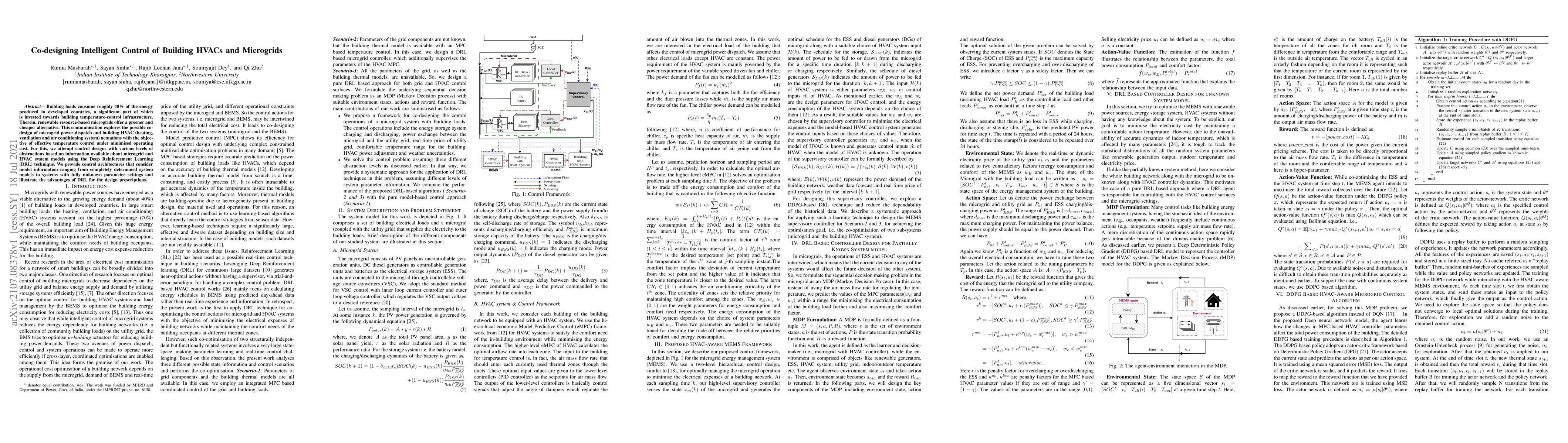 Thumbnail for Co-designing Intelligent Control of Building HVACs and Microgrids