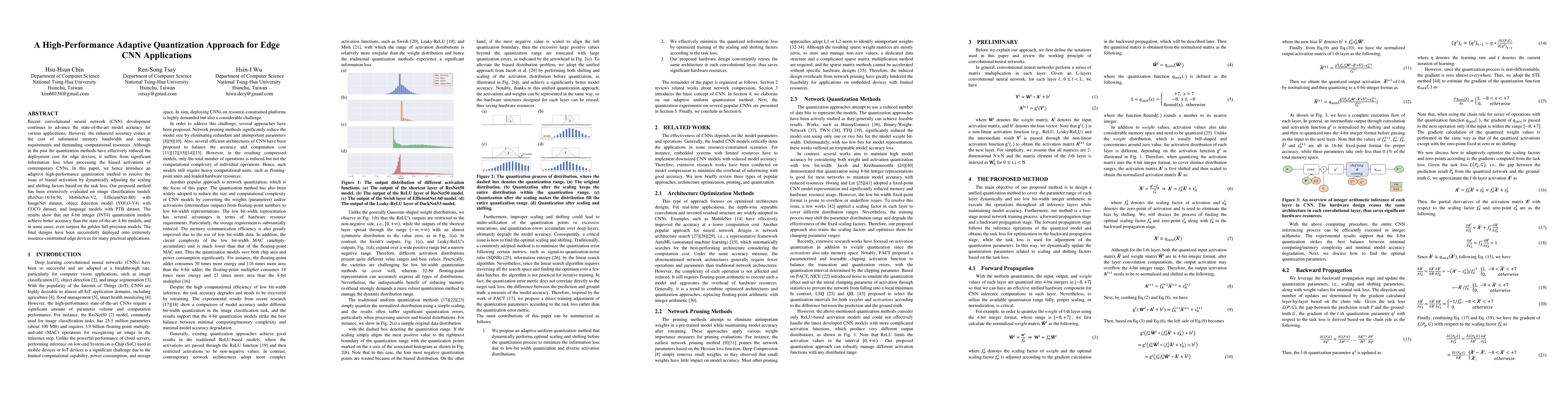 Thumbnail for A High-Performance Adaptive Quantization Approach for Edge CNN
  Applications