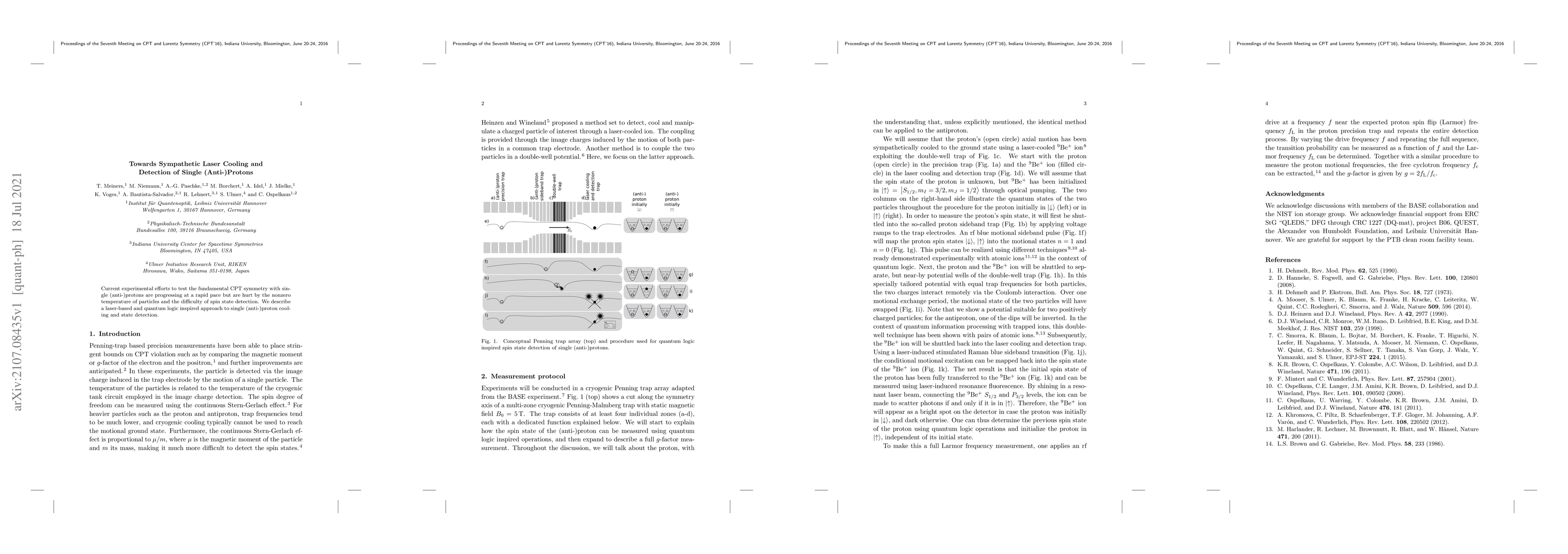 Thumbnail for Towards Sympathetic Laser Cooling and Detection of Single (Anti-)Proton