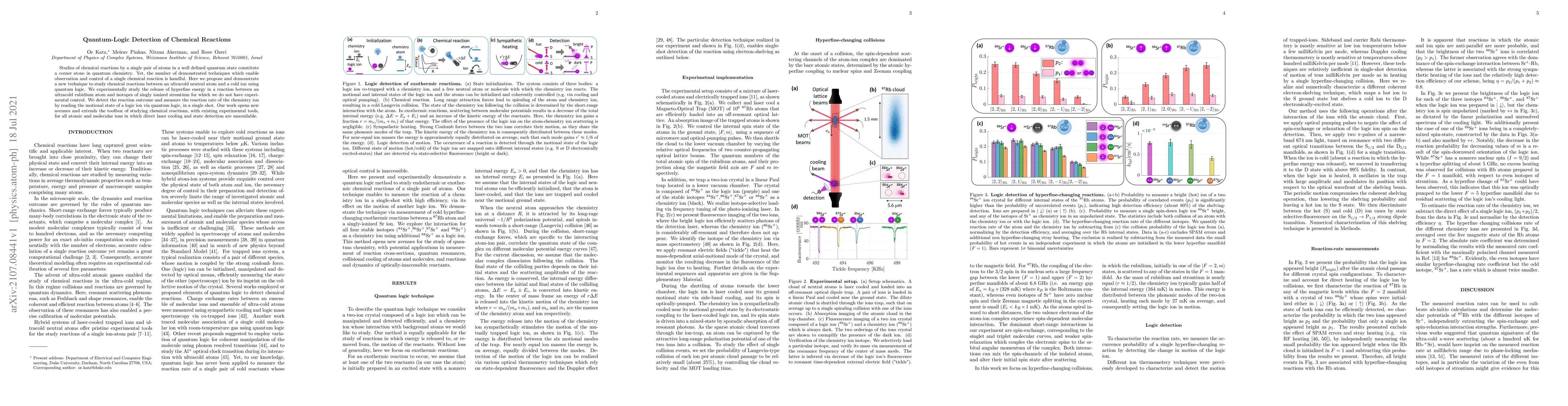 Thumbnail for Quantum-Logic Detection of Chemical Reactions