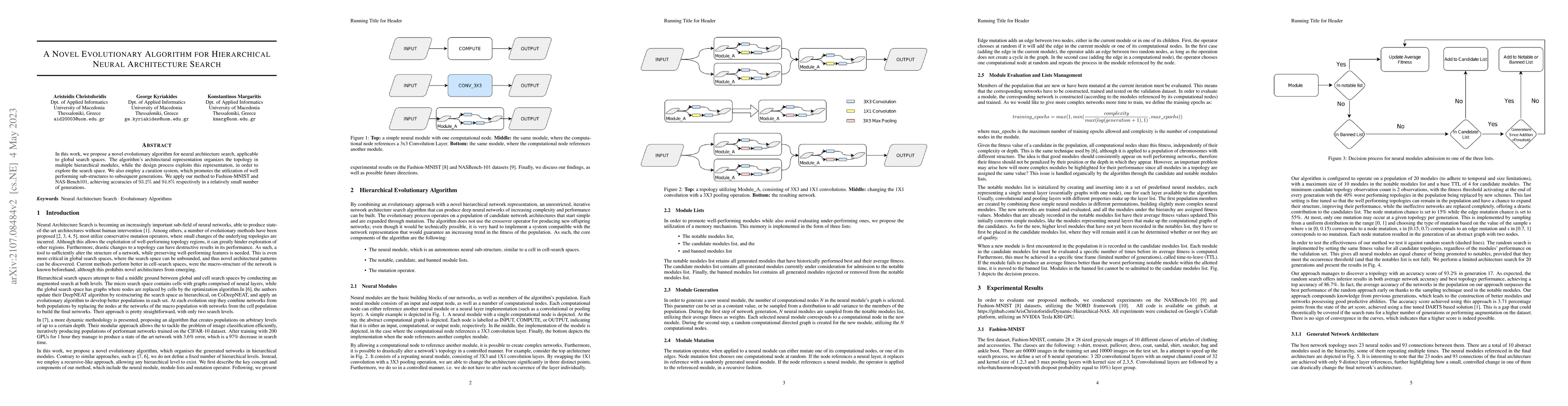 Thumbnail for A Novel Evolutionary Algorithm for Hierarchical Neural Architecture
  Search