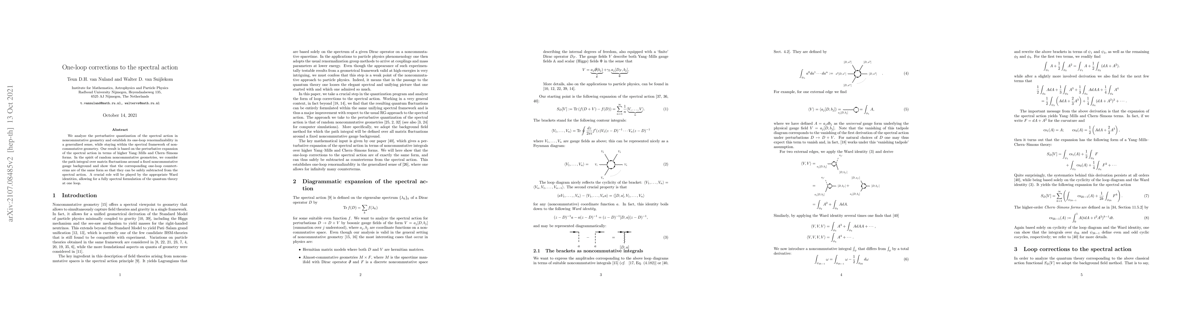 Thumbnail for One-loop corrections to the spectral action