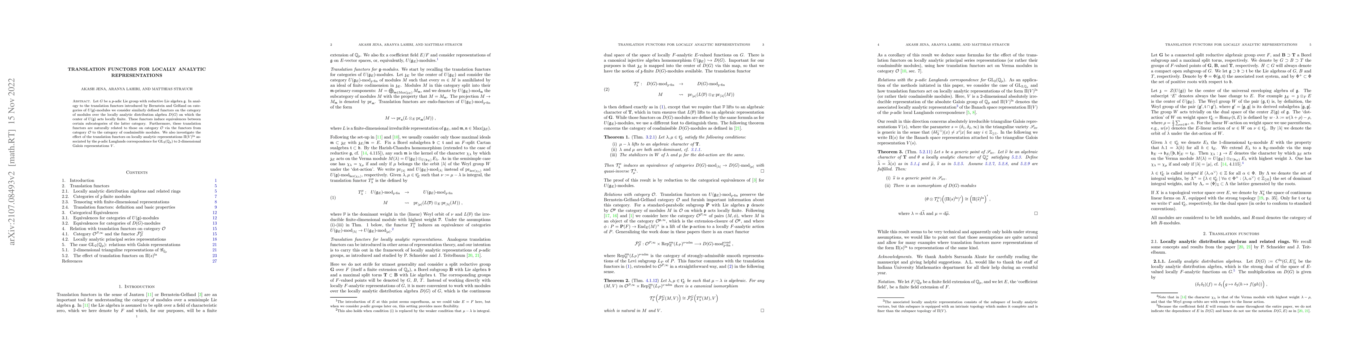 Thumbnail for Translation functors for locally analytic representations