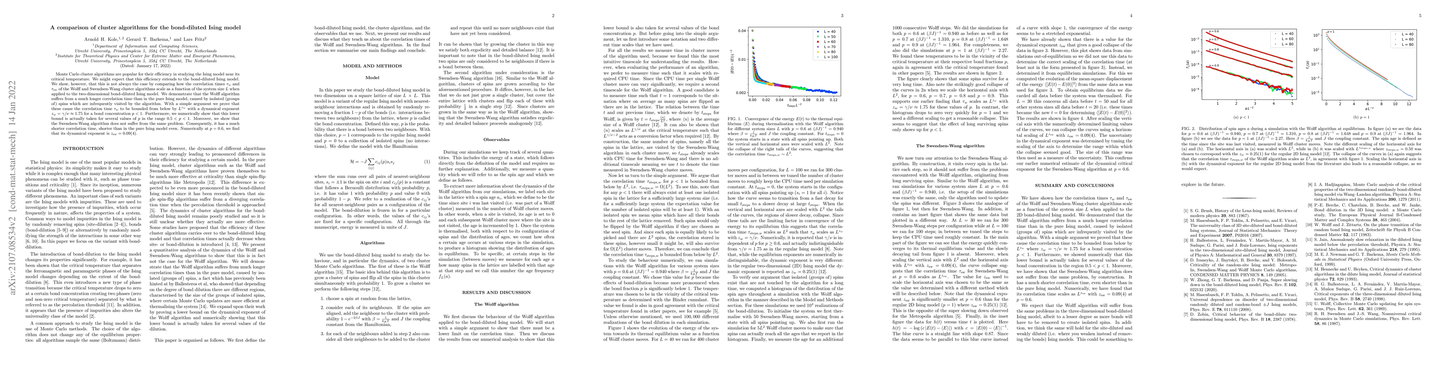 Thumbnail for A comparison of cluster algorithms for the bond-diluted Ising model