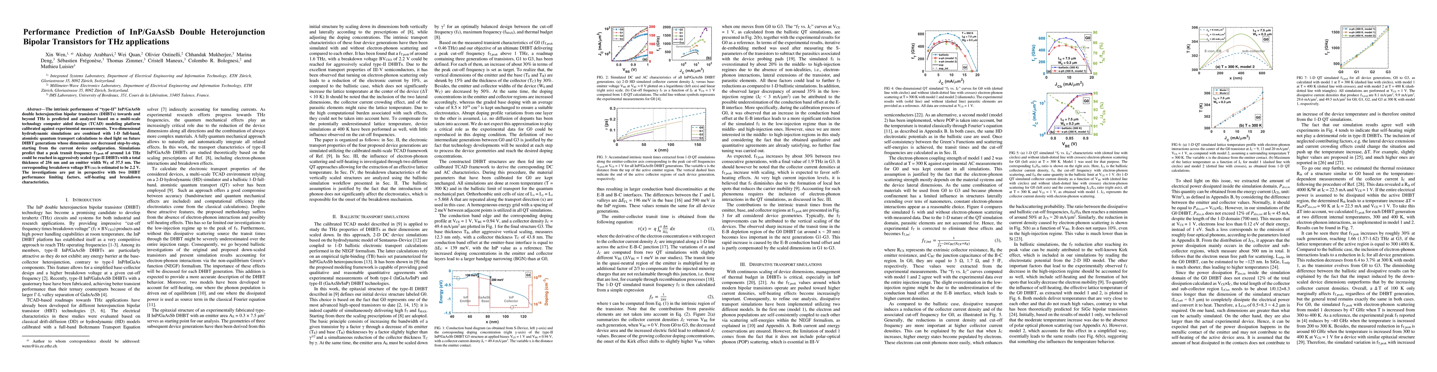 Thumbnail for Performance Prediction of InP/GaAsSb Double Heterojunction Bipolar
  Transistors for THz applications