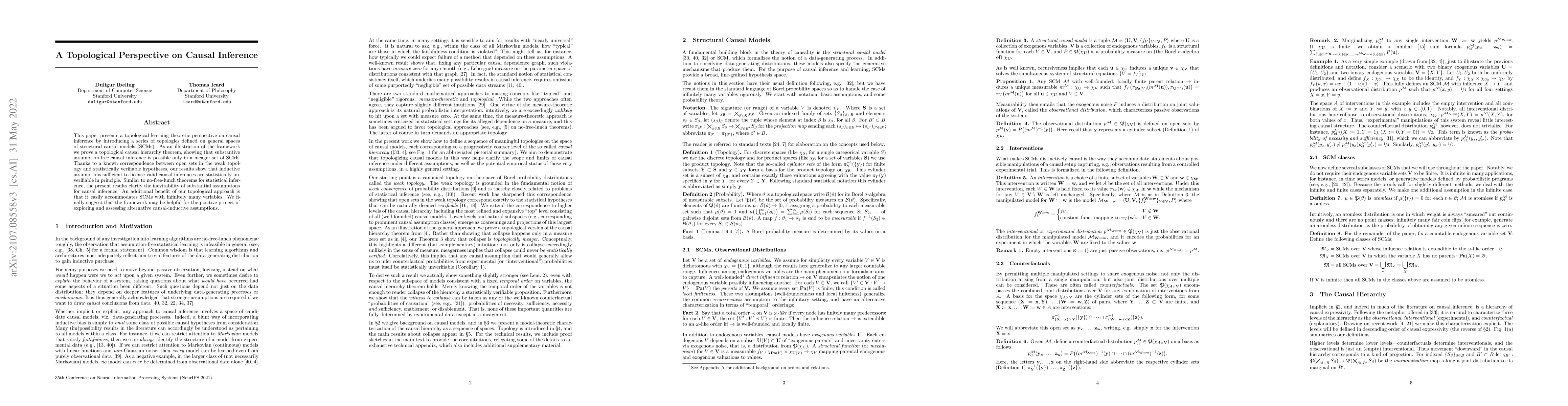 Thumbnail for A Topological Perspective on Causal Inference