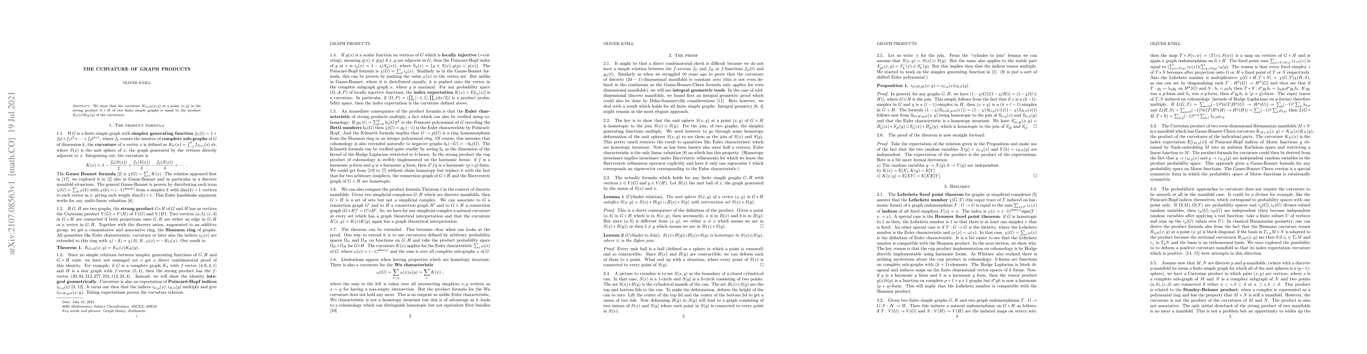 Thumbnail for The Curvature of Graph Products
