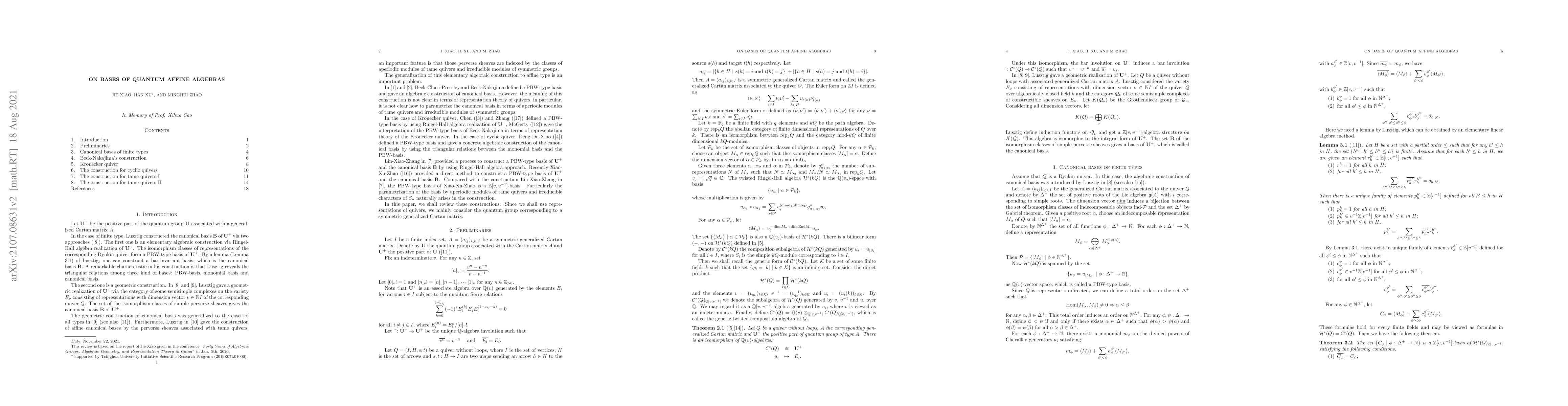 Thumbnail for On bases of quantum affine algebras