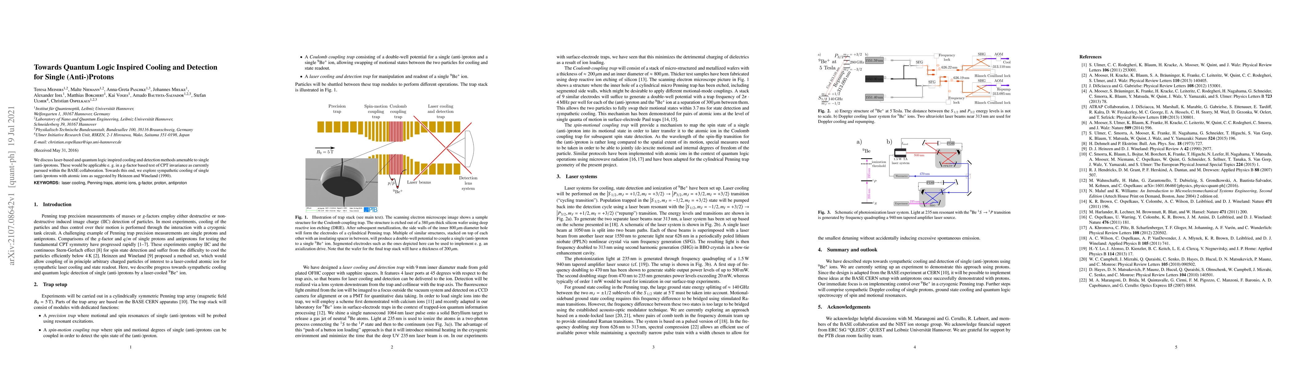 Thumbnail for Towards Quantum Logic Inspired Cooling and Detection for Single
  (Anti-)Protons