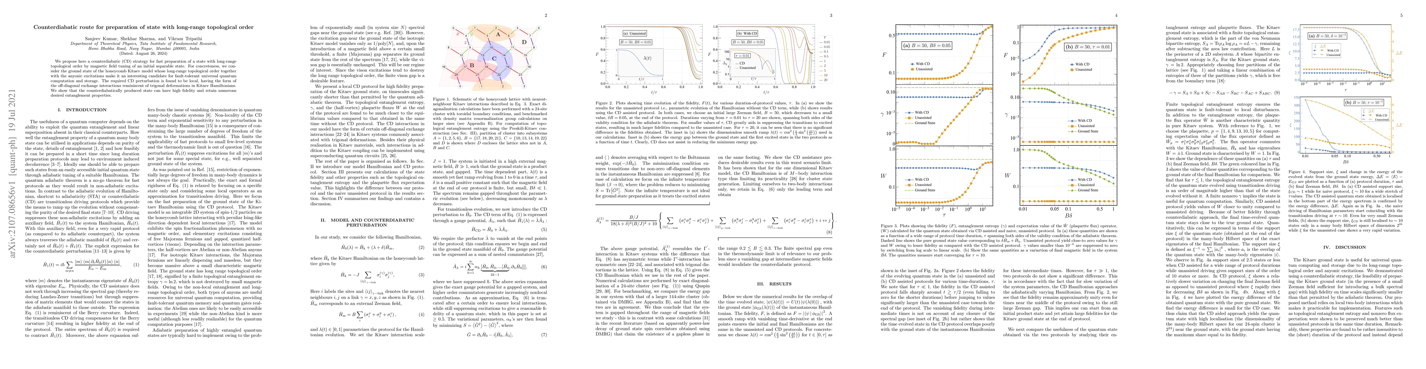 Thumbnail for Counterdiabatic route for preparation of state with long-range
  topological order