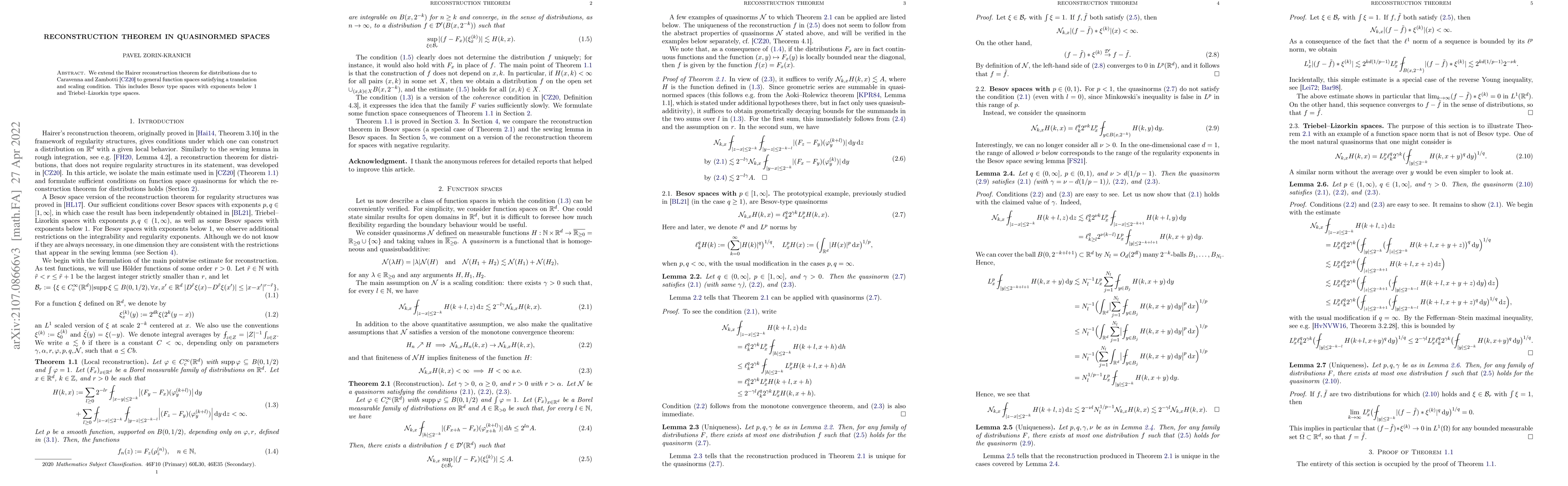 Thumbnail for Reconstruction theorem in quasinormed spaces