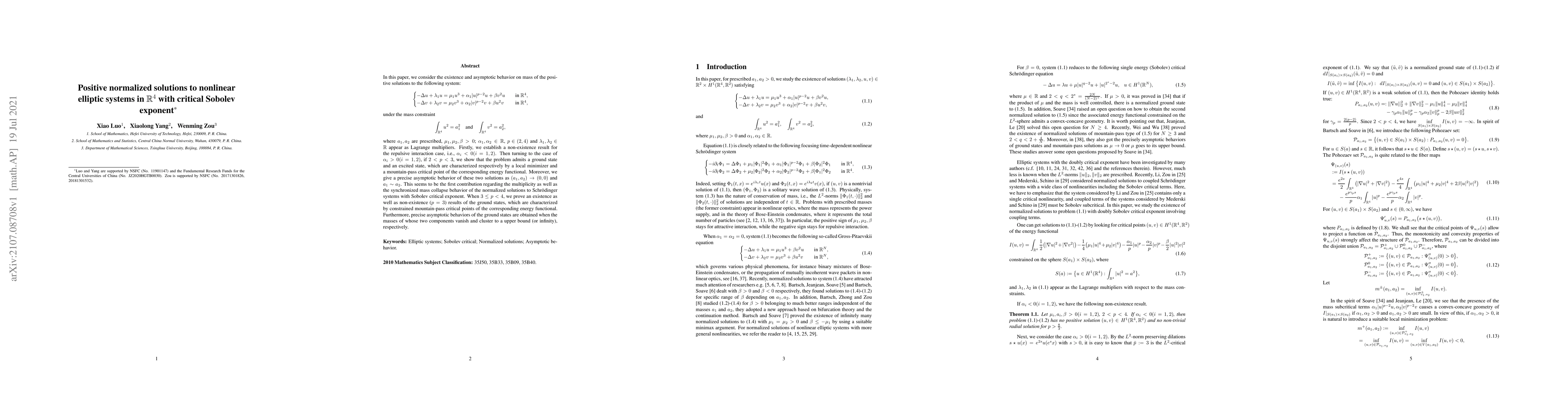 Thumbnail for Positive normalized solutions to nonlinear elliptic systems in $\R^4$
  with critical Sobolev exponent