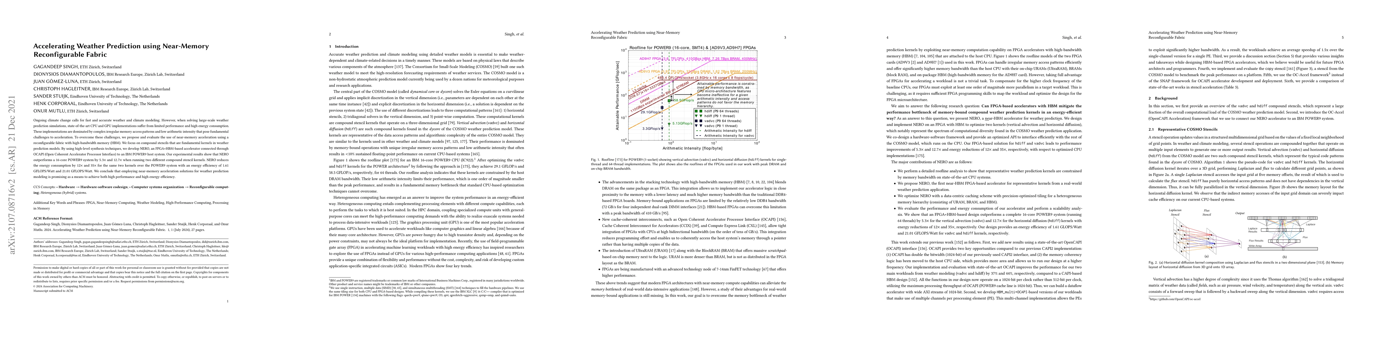 Thumbnail for Accelerating Weather Prediction using Near-Memory Reconfigurable Fabric