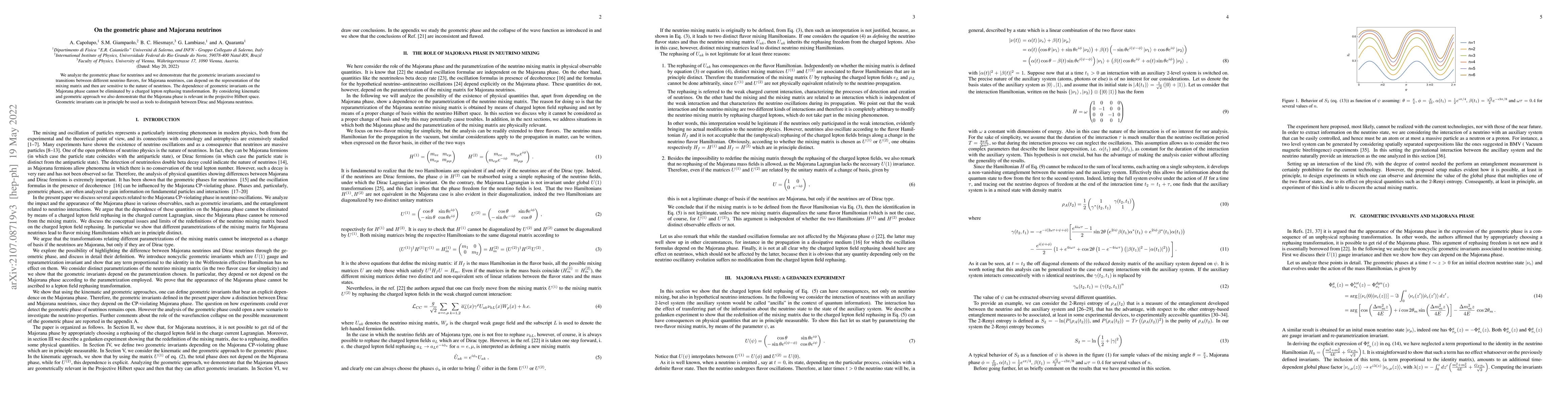 Thumbnail for On the Geometric Phase and Majorana Neutrinos