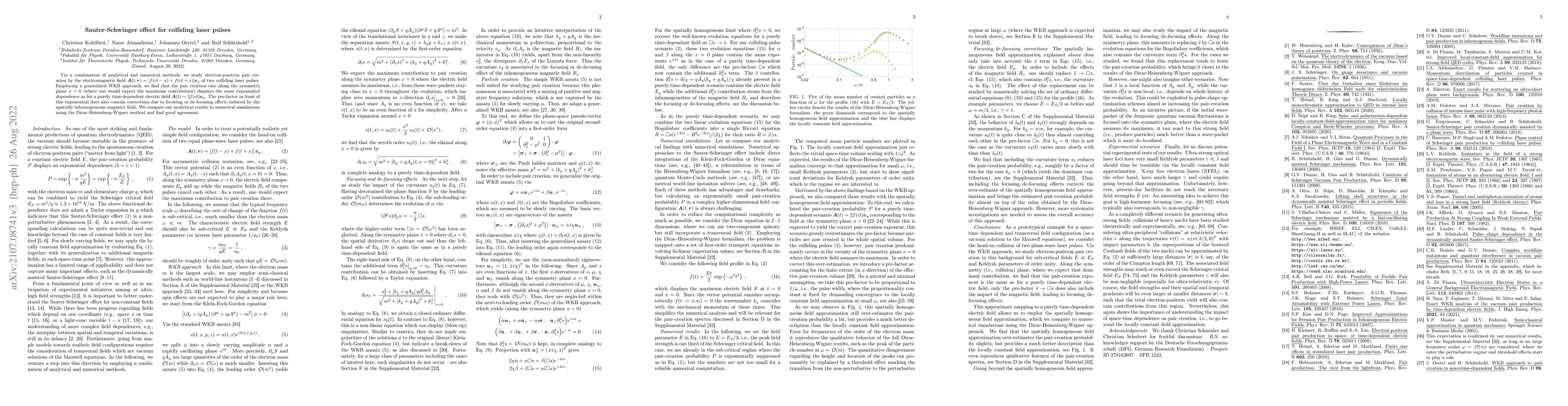 Thumbnail for Sauter-Schwinger effect for colliding laser pulses