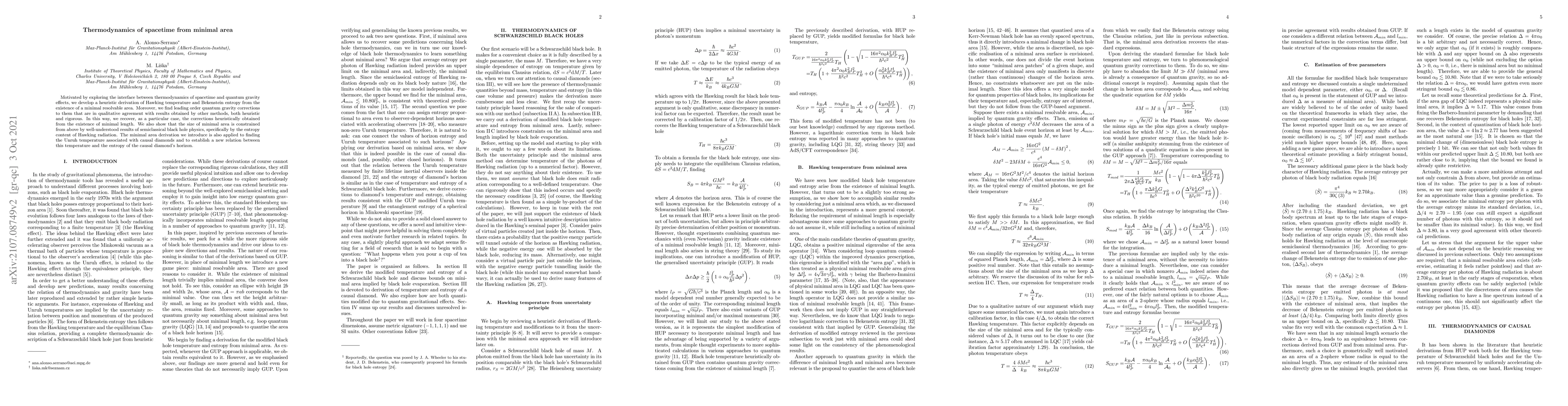 Thumbnail for Thermodynamics of spacetime from minimal area
